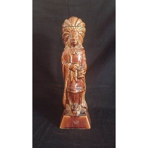 Vintage 1968 Ezra Brooks Native American Chief Whiskey Decanter